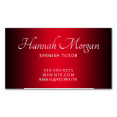 Black and Red Elegant Ombre Magnetisch Visitekaartje (Voorkant)