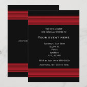 Black and Red Elegant Party Event Uitnodiging (Voorkant / Achterkant)