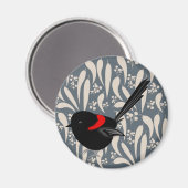 Black and Red Fairy Wren Magneet (Voorkant / Achterkant)