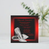  Black and Red Glitter High Heels Verjaardag Kaart (Staand voorkant)