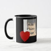 Black and Red Heart Photo Lijst Mok (Links)