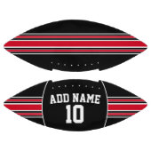 Black and Red Jersey Stripes with Custom Name American Football (Panelen)