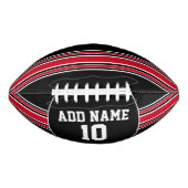Black and Red Jersey Stripes with Custom Name American Football (Voorkant)
