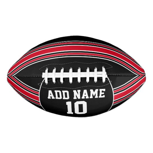 Black and Red Jersey Stripes with Custom Name American Football (Voorkant)