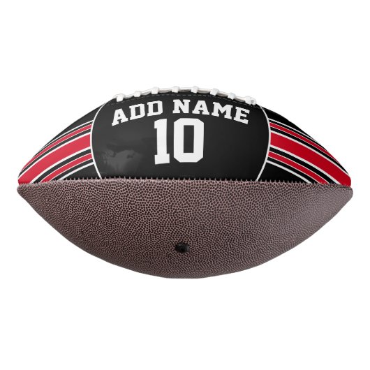 Black and Red Jersey Stripes with Custom Name American Football (Gedraaid 270)