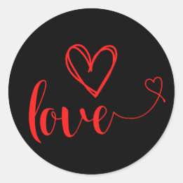 Black and Red Love Sticker met hart