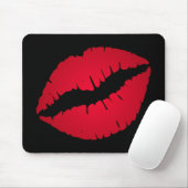 Black and Red Ombre Lipstick Kiss Muismat (Met muis)