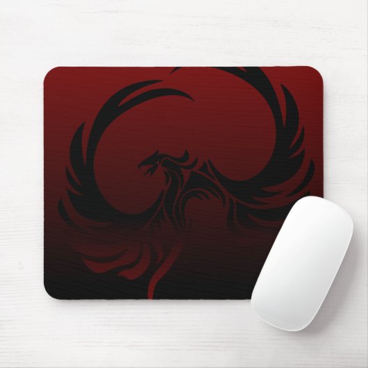 Black and Red Phoenix Mousepad Muismat (Met muis)