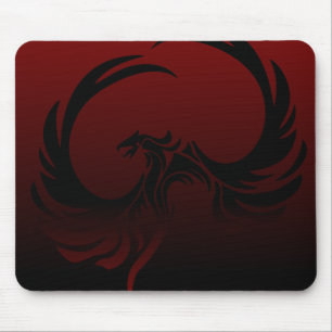 Black and Red Phoenix Mousepad Muismat