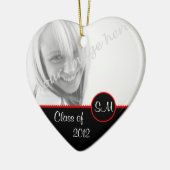Black and Red Photo Afstuderen Ornament (Links)