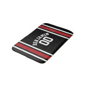 Black and Red Sports Jersey Custom Name Number Badmat (Gekanteld)
