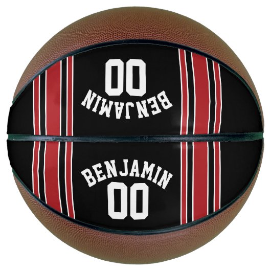 Black and Red Sports Jersey Custom Name Number Basketbal (Voorkant)