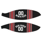 Black and Red Sports Jersey Custom Name Number Basketbal (Panelen)