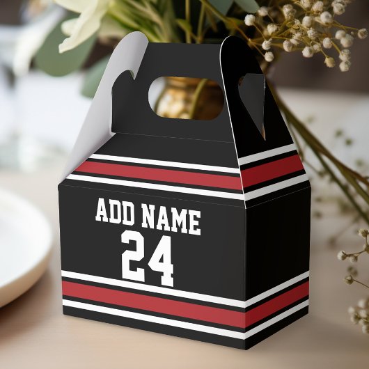 Black and Red Sports Jersey Custom Name Number Bedankdoosjes
