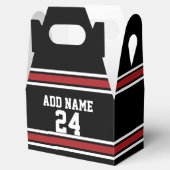 Black and Red Sports Jersey Custom Name Number Bedankdoosjes (Geopend)