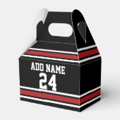 Black and Red Sports Jersey Custom Name Number Bedankdoosjes (Voorkant Zijde)