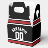 Black and Red Sports Jersey Custom Name Number Bedankdoosjes (Geopend)