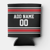Black and Red Sports Jersey Custom Name Number Blikjeskoeler (Voorkant)