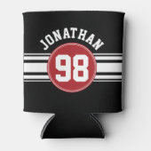 Black and Red Sports Jersey Custom Name Number Blikjeskoeler (Voorkant)