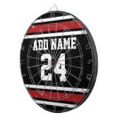 Black and Red Sports Jersey Custom Name Number Dartbord (Voorkant Rechts)