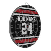 Black and Red Sports Jersey Custom Name Number Dartbord (Voorkant Links)