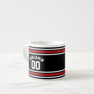 Black and Red Sports Jersey Custom Name Number Espresso Kop