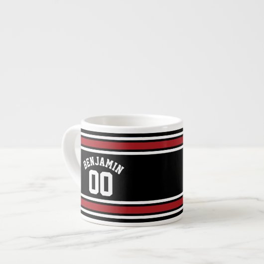 Black and Red Sports Jersey Custom Name Number Espresso Kop (Links)