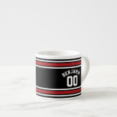 Black and Red Sports Jersey Custom Name Number Espresso Kop (Voorkant rechts)