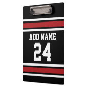 Black and Red Sports Jersey Custom Name Number Klembord (Links)