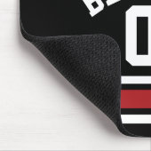 Black and Red Sports Jersey Custom Name Number Muismat (Hoek)