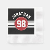 Black and Red Sports Jersey Custom Name Number Servet (Voorkant)