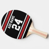 Black and Red Sports Jersey Custom Name Number Tafeltennisbatje (Zijkant)
