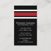 Black and Red Sports Jersey Custom Name Number Visitekaartje (Achterkant)