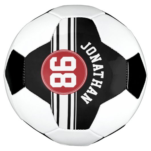 Black and Red Sports Jersey Custom Name Number Voetbal (Gedraaid)