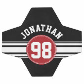 Black and Red Sports Jersey Custom Name Number Voetbal (Enkel)