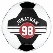Black and Red Sports Jersey Custom Name Number Voetbal (Voorkant)
