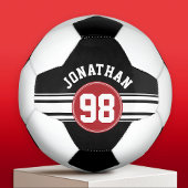 Black and Red Sports Jersey Custom Name Number Voetbal