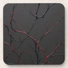 Black and Red Veins Bier Onderzetter