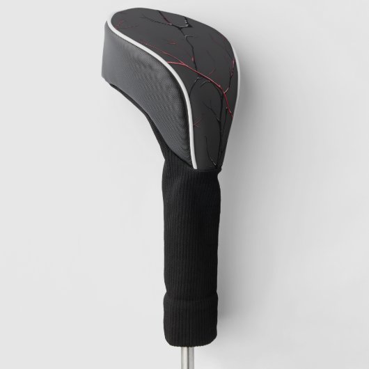 Black and Red Veins Golfheadcover (Schuin)