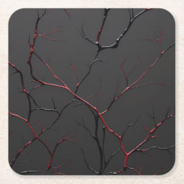 Black and Red Veins Kartonnen Onderzetters