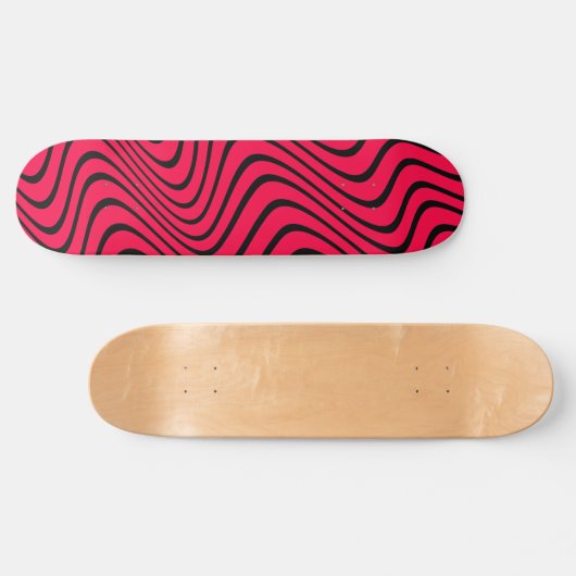 black and red waves persoonlijk skateboard (Horizontaal)