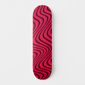 black and red waves persoonlijk skateboard (Voorkant)