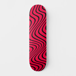 black and red waves persoonlijk skateboard