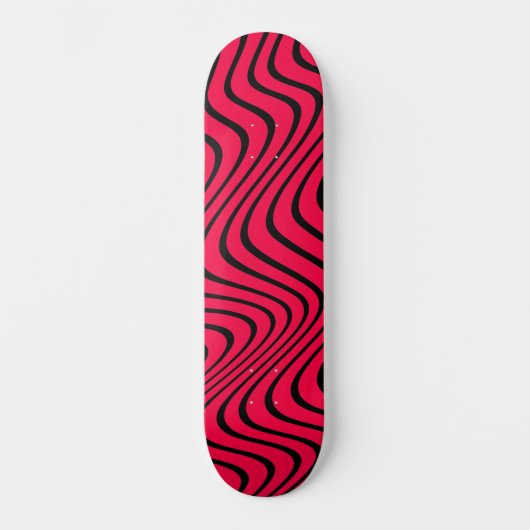 black and red waves persoonlijk skateboard (Voorkant)