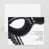 Black and Rhinestone-look Mask Halloween Party Kaart (Voorkant / Achterkant)