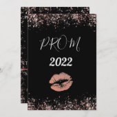 Black and Roos Gold 30e uitnodiging (Voorkant / Achterkant)