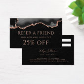 Black and roos gold agate Referral Kaart (Bureau)