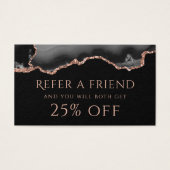 Black and roos gold agate Referral Kaart (Voorkant)