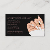 Black and Roos Gold Nail Tech Visitekaartje (Achterkant)