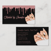 Black and Roos Gold Nail Tech Visitekaartje (Voorkant / Achterkant)